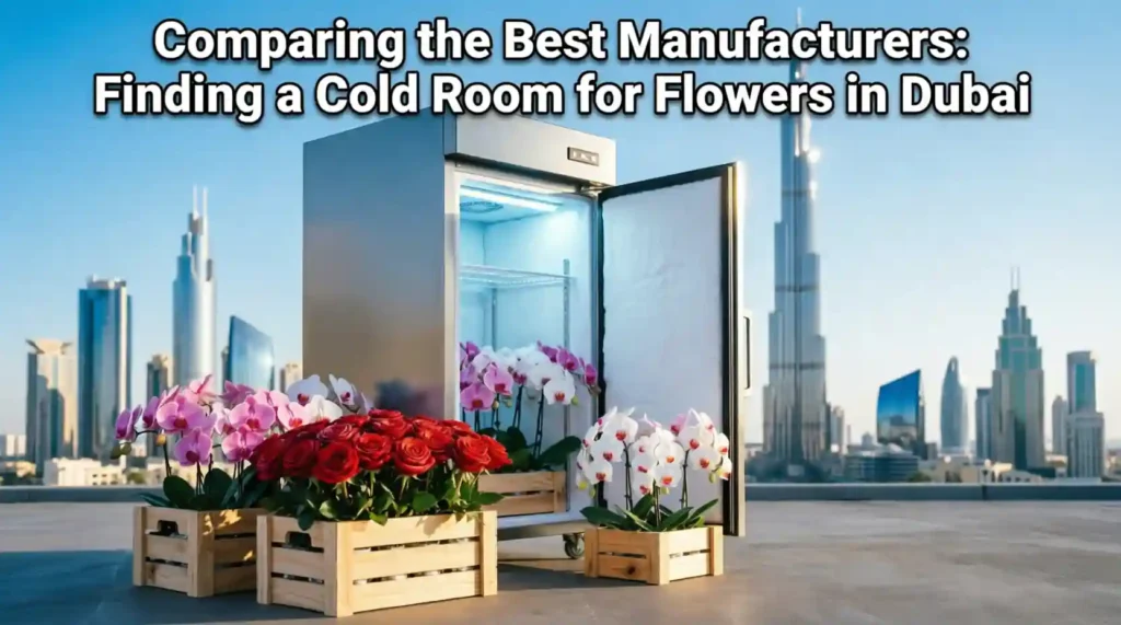 Cold room for flowers with temperature-controlled storage to maintain freshness