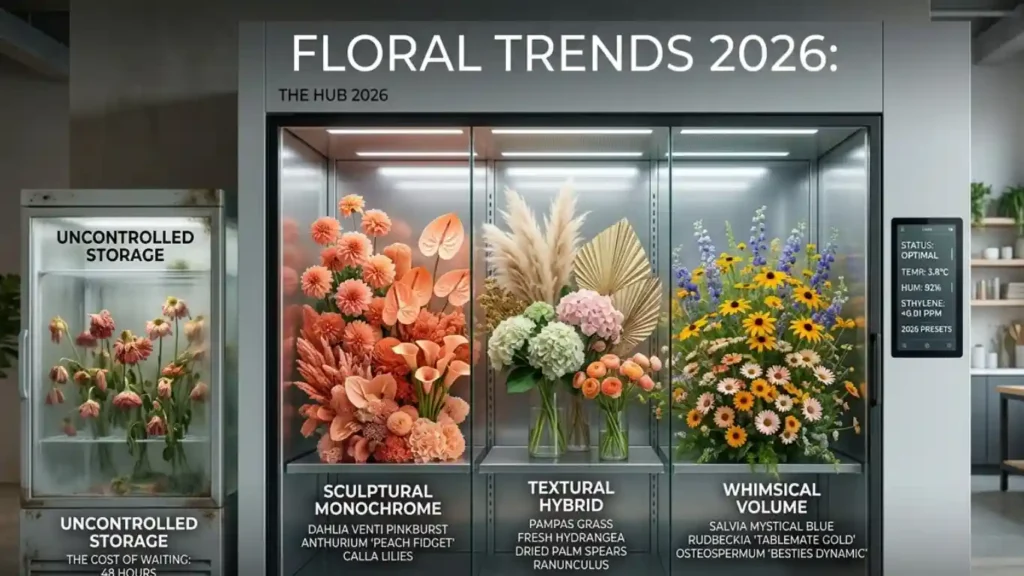 Floral design trends 2026 with modern pastel flower arrangements