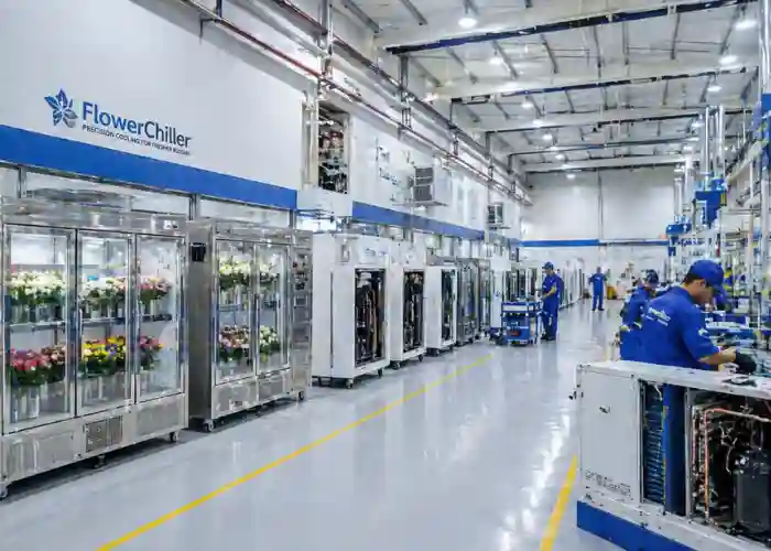 Flower cold room for fresh blooms