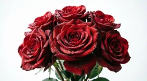 Fresh roses stored in flower chiller