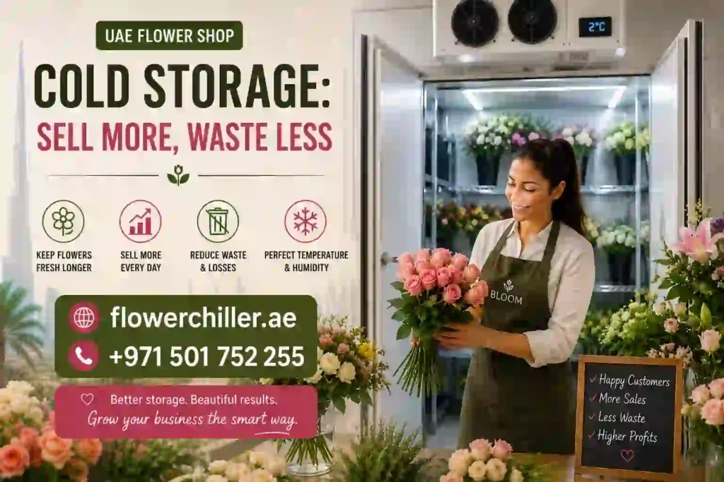 UAE flower cold storage room for fresh flower display