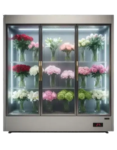 Triple door flower display chiller