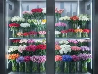 Walk-in flower chiller with temperature control
